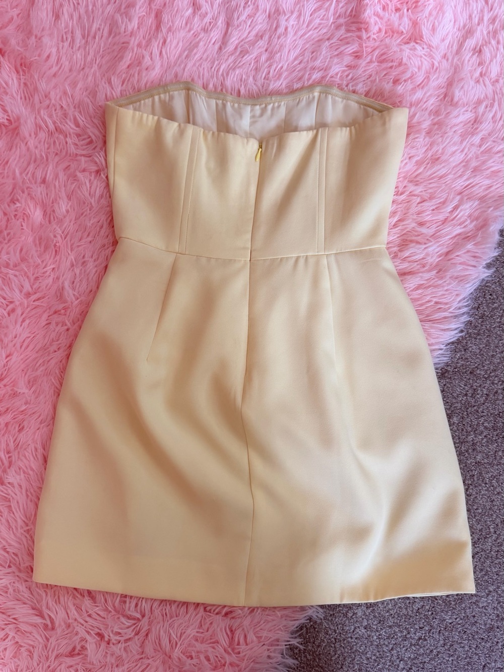 NWT Showpo AVERY Strapless Corset Mini Dress in Lemon Yellow size 6 - Picture 7 of 14